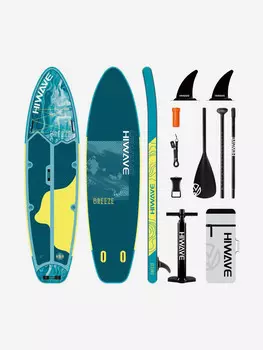 Надувная двухслойная SUP-доска HIWAVE BREEZE BLUE 11'6" 335-86-15cm / Сап доска для серфинга и отдыха на воде, Зеленый