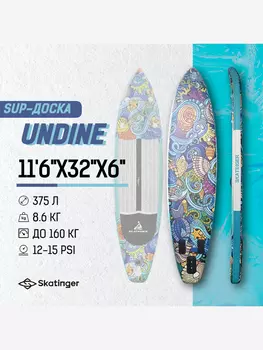 Надувная двухслойная SUP-доска SKATINGER UNDINE 11'6"x32"x6" 350*81*15CM, Синий