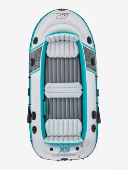 Надувная лодка Bestway 65159 "Adventure Elite X5 Raft Set" алюминиевые вёсла, насос,364 х 166 х 45см, до 600кг, Серый