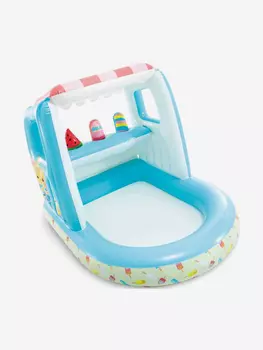 Надувной детский бассейн Intex 48672 + 3 игрушки (127х102х39см) 2-6лет, Голубой