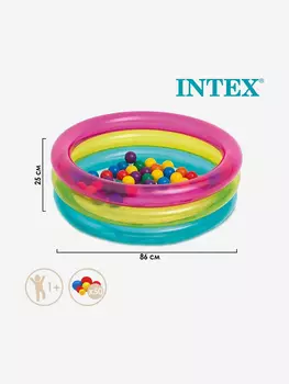 Надувной сухой бассейн с шариками Intex 48674NP (86х25см) 1-3 лет, Мультицвет