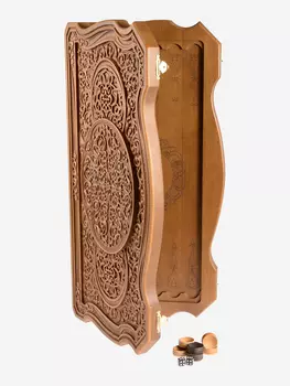 Нарды большие деревянные резные из бука, Коричневый