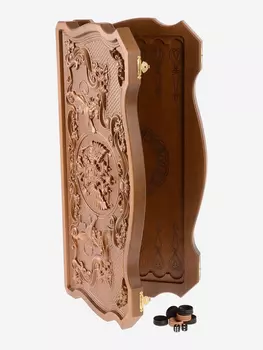 Нарды большие деревянные резные из бука, Коричневый