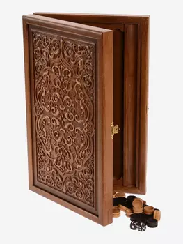 Нарды деревянные резные из бука, Коричневый