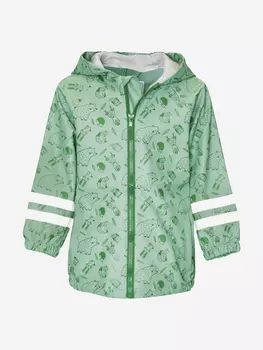 Непромокаемая детская куртка без подклада "Лесные обитатели" Playshoes, Зеленый
