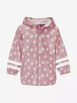 Непромокаемая детская куртка без подклада "Маргаритки" Playshoes, Розовый