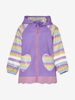 Непромокаемая куртка без подклада "Единорожка" для девочки Playshoes, Фиолетовый