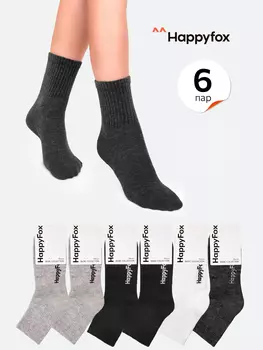 Носки детские Happyfox, набор 6 пар, с резинкой, хлопковые, Мультицвет