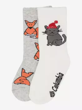 Носки детские Columbia Cat and Foxes Medium weight Thermal crew Brushed, 2 пары, Белый