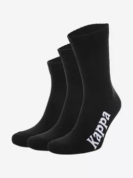 Носки Kappa, 3 пары, Черный, размер 43-46