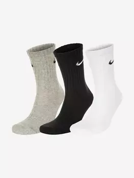 Носки Nike Cush Crew, 3 пары, Серый, размер 37-41