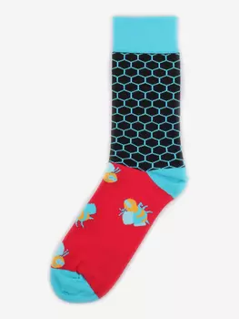 Носки с пчёлами Burning Heels, Bees, Red/Blue, Синий