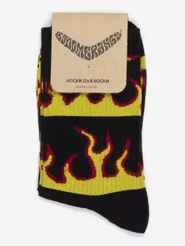 Носки с рисунками Booomerangs, Пламя, Черный