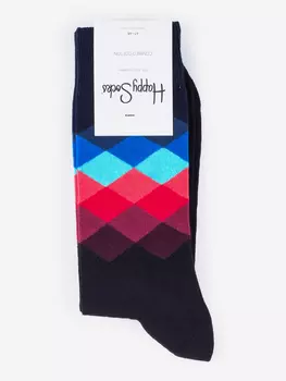 Носки с рисунками Happy Socks, Faded Diamond Navy, Черный