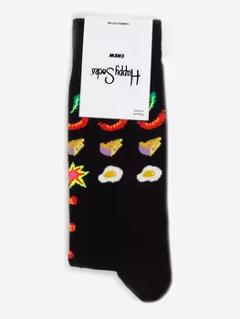 Носки с рисунками Happy Socks, Pizza Invaders, Black, Черный