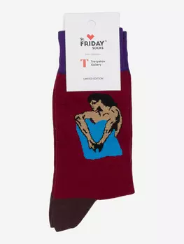 Носки с рисунками St.Friday Socks - Демон сидящий, Красный