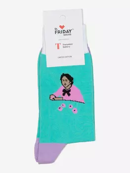 Носки с рисунками St.Friday Socks, Девочка с персиками, Зеленый