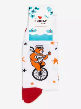 Носки с рисунками St.Friday Socks, Ехали медведи на велосипеде, Белый