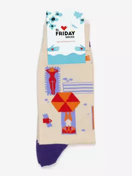 Носки с рисунками St.Friday Socks, Галечный пляж, Бежевый