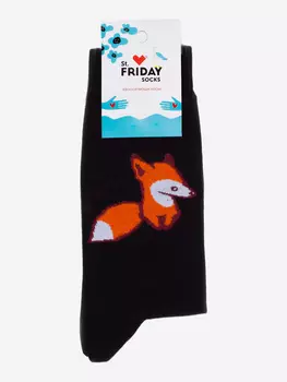 Носки с рисунками St.Friday Socks, Лисичка Черные, Черный