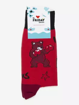 Носки с рисунками St.Friday Socks, Мошки против мишки, Красный