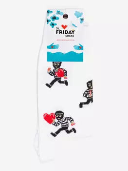 Носки с рисунками St.Friday Socks, Одинокий бродяга любви, Белый