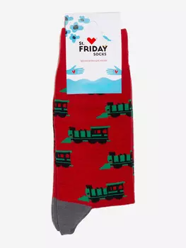 Носки с рисунками St.Friday Socks, Паровозики, Красные, Красный