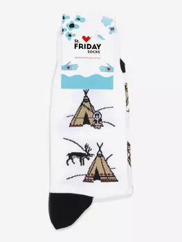 Носки с рисунками St.Friday Socks, Полярный глэмпинг, Белый