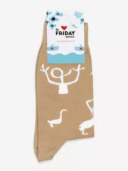 Носки с рисунками St.Friday Socks, Рисунки на скале, Бежевый