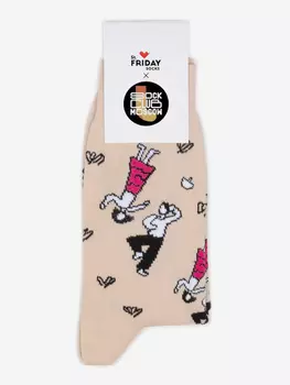 Носки с рисунками St.Friday Socks x Sock Club Moscow, Отдыхающие, Бежевый