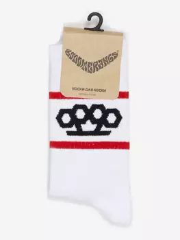 Носки спортивные Booomerangs с рисунками, Кастет, Белые, Белый