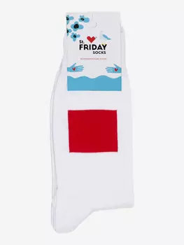 Носки St.Friday Socks x Русский Музей, Красный квадрат, Малевич, Белый