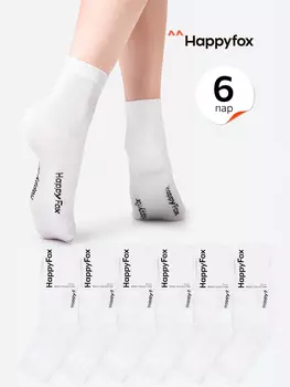 Носки женские Happyfox, набор 6 пар, Белый