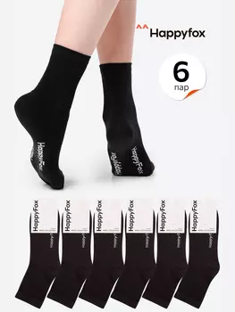Носки женские Happyfox, набор 6 пар, Черный