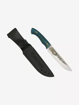 Нож цельнометаллический Златоустовский оружейный завод Лиса (сталь 95x18, микарта синия) нож туристический, нож для похода, Голубой