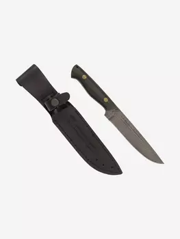 Нож ЦМ Златоустовский оружейный завод Бекас (нержавеющая дамасская сталь, микарта окуневый) нож для охоты, разделочный нож, Серый