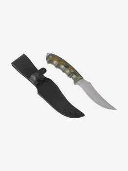 Нож ЦМ Златоустовский оружейный завод Носорог (сталь 95x18, микарта зелено-желтая) нож для охоты, разделочный нож, Зеленый