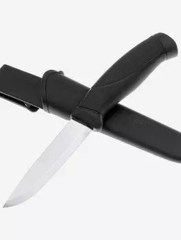 Нож охотничий Morakniv Companion тактический, туристический, нержавеющая сталь, клинок 104 мм, Черный