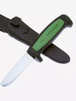 Нож охотничий Morakniv Pro Safe тактический, туристический, клинок 82 мм, без острия, углеродистая сталь, Зеленый