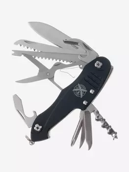 Нож перочинный Stinger, 96 мм, 15 функций, материал рукояти: алюминий (черный), Черный