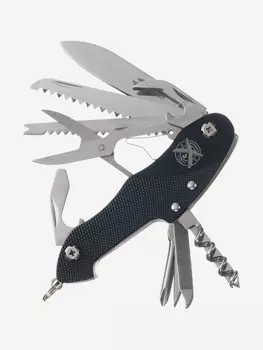 Нож перочинный Stinger, 96 мм, 15 функций, материал рукояти: алюминий (черный), Черный