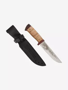 Нож Златоустовский оружейный завод Добыча (сталь 95x18, береста/текстолит) нож для охоты, разделочный нож, Бежевый