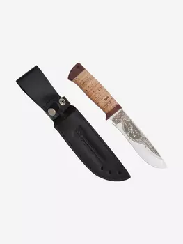 Нож Златоустовский оружейный завод Дуплет (сталь 95x18, береста/текстолит) нож для охоты, разделочный нож, Бежевый