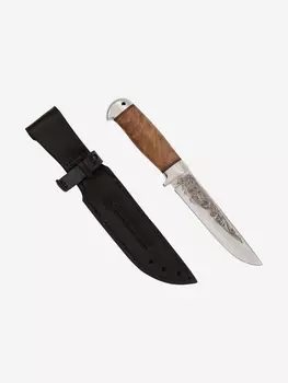 Нож Златоустовский оружейный завод Лиса (сталь 95x18, орех/ал.) нож туристический, нож для похода, Коричневый