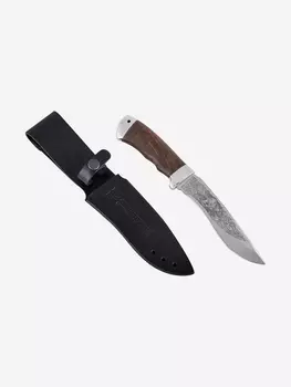 Нож Златоустовский оружейный завод Медведь (сталь 95x18, орех/алюминий) нож для охоты, разделочный нож, Коричневый