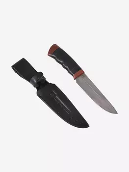 Нож Златоустовский оружейный завод Пума (нержавеющая дамасская сталь, кожа/текст.) нож для туризма, Черный