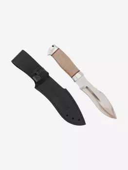 Нож Златоустовский оружейный завод Скорпион (сталь 95x18, орех/алюминий) нож для охоты, разделочный нож, Коричневый