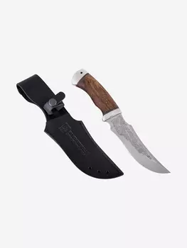 Нож Златоустовский оружейный завод Сокол (сталь 95x18, орех/алюминий) нож для охоты, разделочный нож, Коричневый