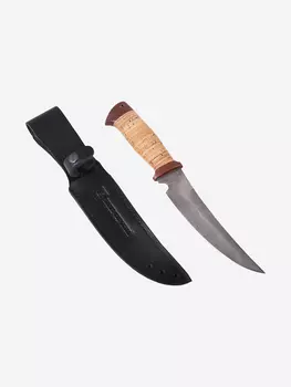 Нож Златоустовский оружейный завод Сурукуку (нержавеющая дамасская сталь, береста/текст.) нож для охоты, разделочный нож, Бежевый