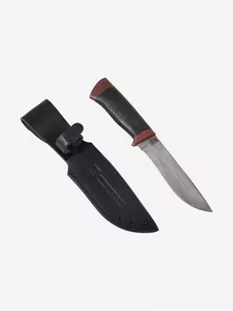 Нож Златоустовский оружейный завод Таежная стрела (нержавеющая дамасская сталь, кожа/текст.) нож для туризма, Черный